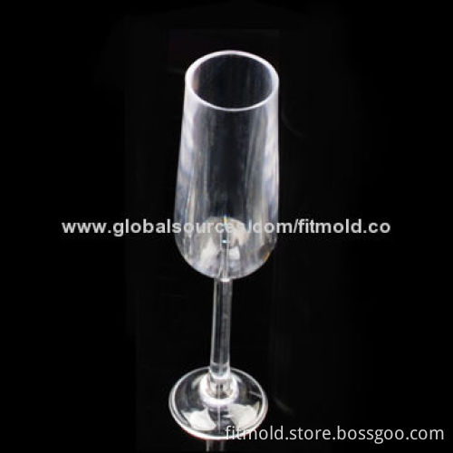 Plastic Injection Molded Part, Wineglass Made of High Optical Material